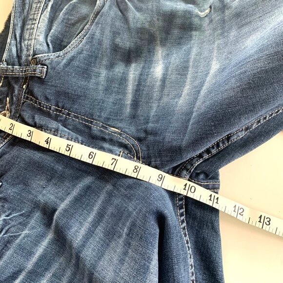 Departwest Nomad Mens Straight Leg Jeans Stretch 31W X 32R Dark Wash Distressed - Picture 9 of 11